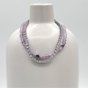 LAVENDER jade and cubic zirconia micro pave tennis bracelet